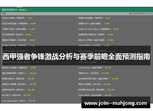 西甲强者争锋激战分析与赛季前瞻全面预测指南